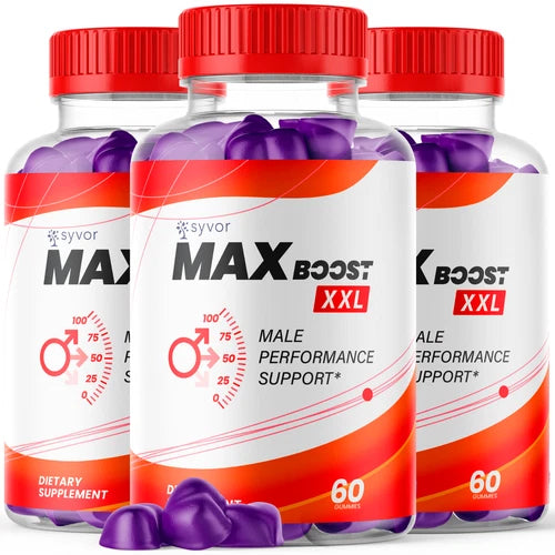 (3 Pack) Max Boost XXL Male Gummies MaxBoost XXL Advanced Supplement 180 Gummies