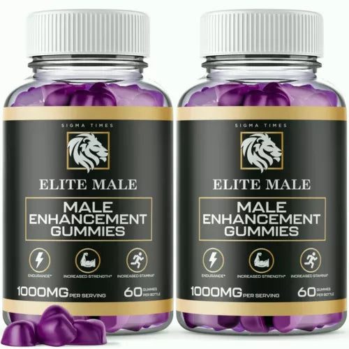 (2 Pack) Elite Male Gummies Men, Performance Enhancement Formula, Maximum Energy