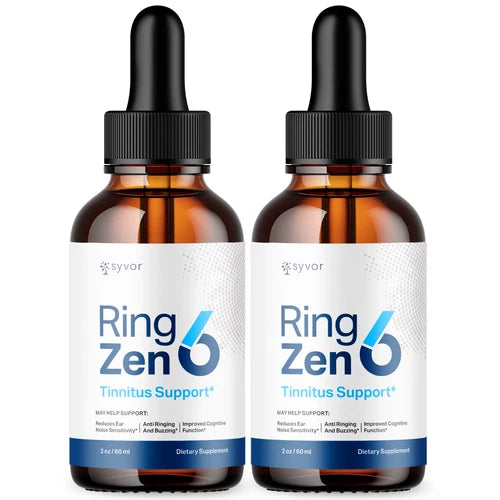 Ring Zen 6 Ear Health Drops All Natural Formula Hearing Supplement (2 Pack)