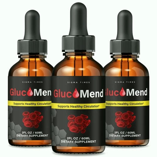 (3 Pack) GlucoMend Blood Support - Gluco Mend Liquid Drops For Circulation