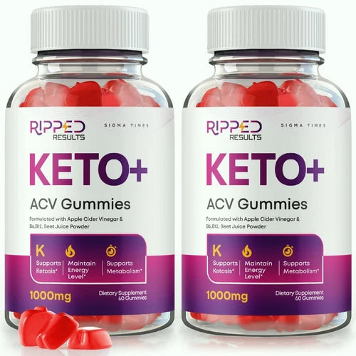 (2 Pack) Ripped Results Keto + ACV Gummies for Weight Loss & Appetite Control