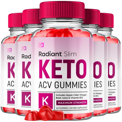 (5 Pack) Radiant Slim Keto, Radiant Slim ACV Gummies Weight Loss (300 Gummies)