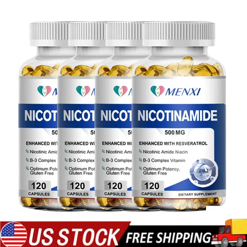Resveratrol Capsules NAD Supplement Nicotinamide Immune Support Energy NON GMO