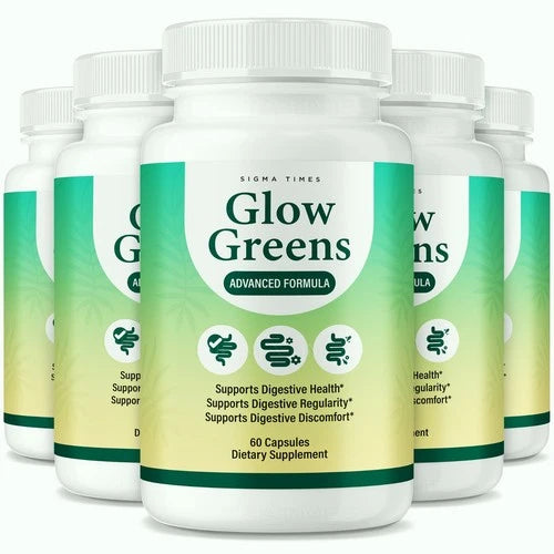 (5 pack) Glow Greens Capsules - GlowGreens Powder in Capsule Form for Digestion