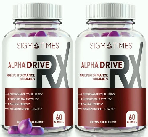 (2 Pack) Alpha Drive RX Male Health Gummies to Boost Energy and Performance