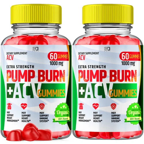 (2 Pack) Pump Burn Keto, Pump Burn Keto ACV Gummies Weight Loss  (120 Gummies)