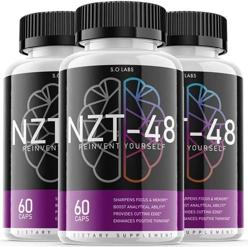 (3 Pack) NZT-48 Brain Booster, NZT-48 Limitless Focus Nootropic (180 Capsules)