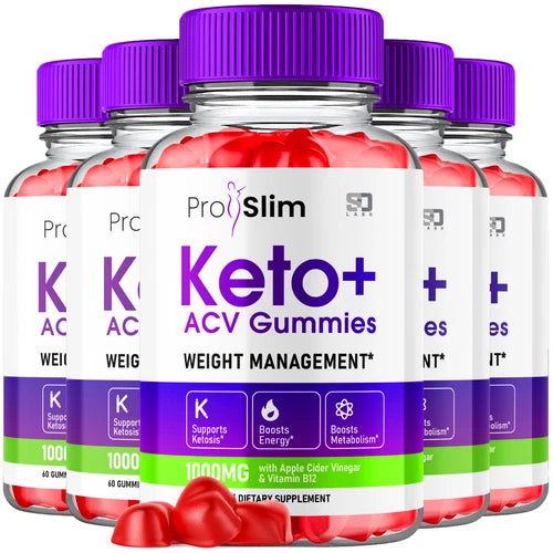 (5 Pack) Proslim Keto ACV, Pro Slim Keto Gummies Weight Loss (300 Gummies)