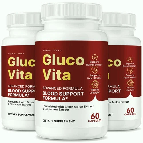 (3 Pack) Gluco Vita Pills, GlucoVita Blood Support, Glucose Vita