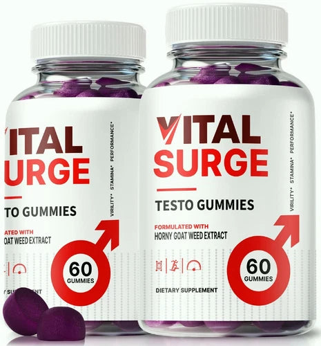 (2 Pack) Vital Surge Testo Gummies for Men, Vital Sure Male Gummy
