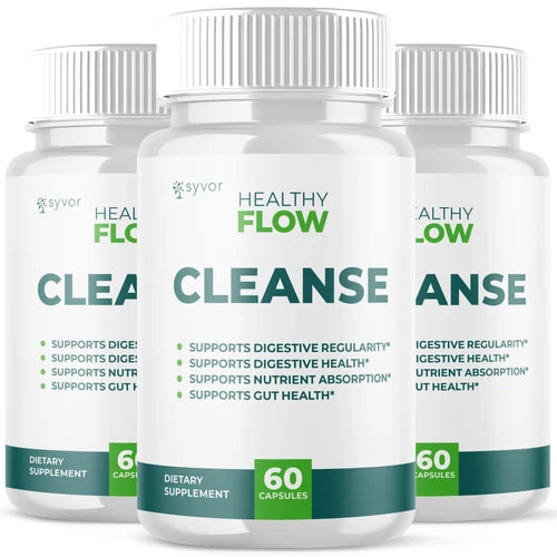 (3 Pack) Healthy Flow Cleanse Probiotic Support Digestive Function 180 Capsules