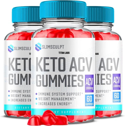 (3 Pack) Slimsculpt Keto Gummies, Slim Sculpt Keto ACV Weight Loss (180 Gummies)