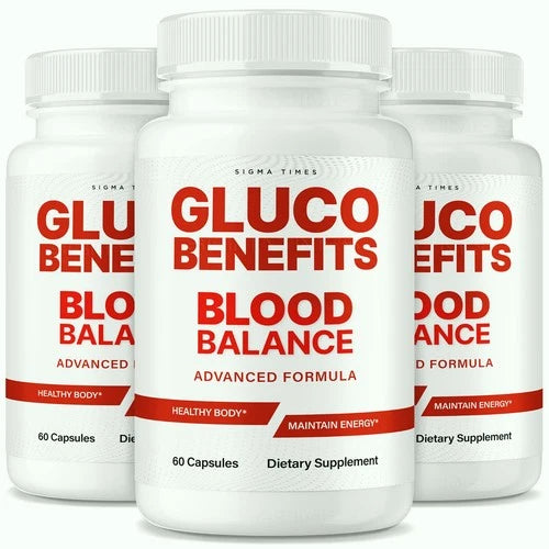 (3 Pack) Gluco Benefits Capsules, Advanced Blood Support for Stable Levels