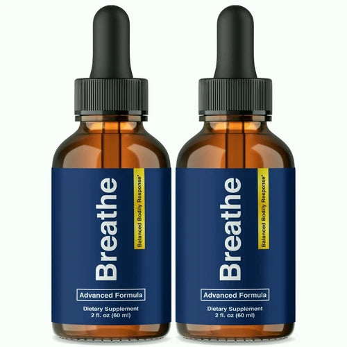 (2 Pack) Breathe Drops for Lung Cleanse & Detox, Respiratory Support Droppers
