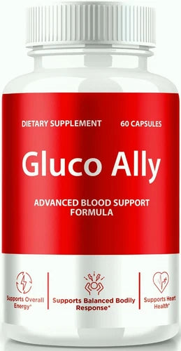 Gluco Ally Blood Support Capsules for Managing Sugar + Pressure Levels 60ct
