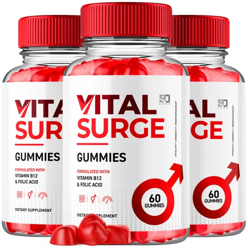 Vital Surge Male Gummies,  Vital Surge Testo Support Gummys Performance (3 Pack)