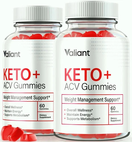 (2 Pack) Valiant Keto + ACV Gummies, Advanced Weight Loss & Energy Formula