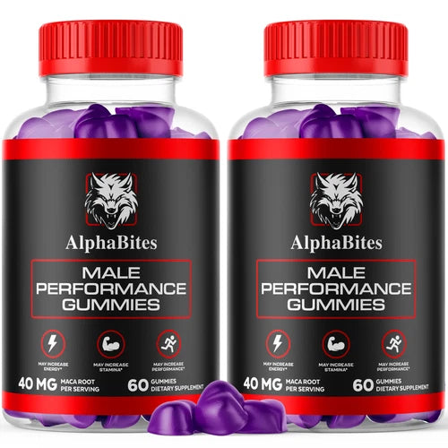(2 Pack) Alpha Bites Male Gummies for Men Performance Alphabites (120 Gummies)