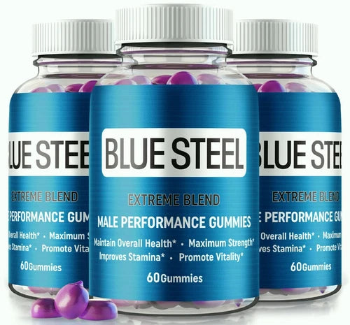 (3 Pack) Blue Steel Male Health Gummies for Advanced Performance and T-levels