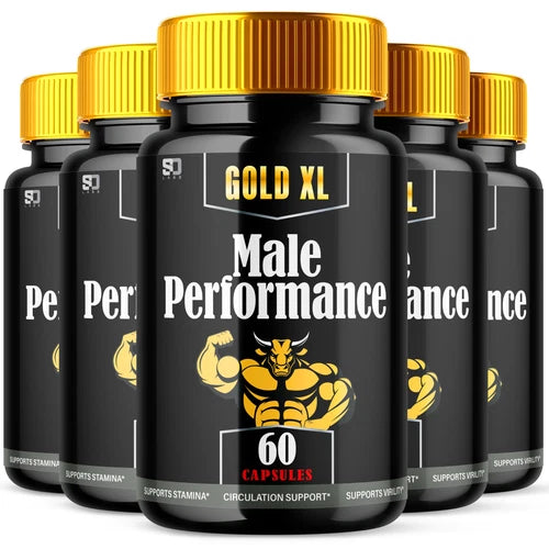 (5 Pack) GoldXL Male Pills - Enhances Energy, Vitality & Stamina - 300 Capsules