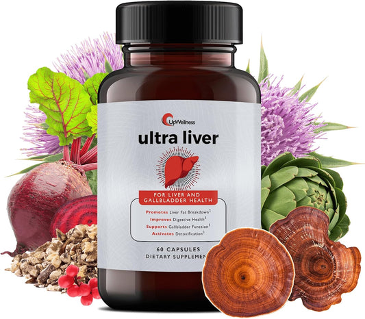 Ultra Liver Supplement for Liver Support and Gallbladder Support - Powered by TMG, NAC Milk Thistle, and More - Taurine Supplement - 60 Capsules - Wholesale Rabbits